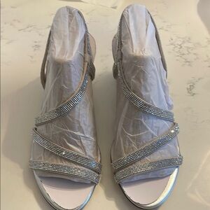 Elegant Silver Women's Slingback Heels